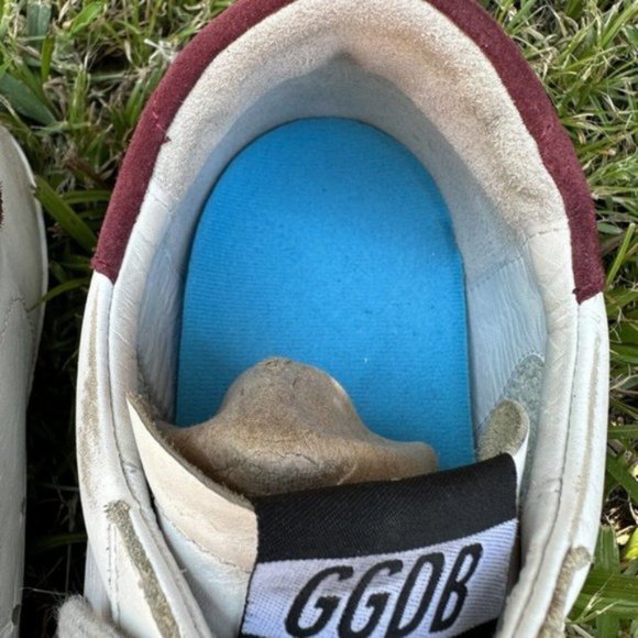 Golden Goose GGDB SUPERSTAR Sneakers White EU39 Logo Leather Lame Men From Japan - Picture 5 of 9